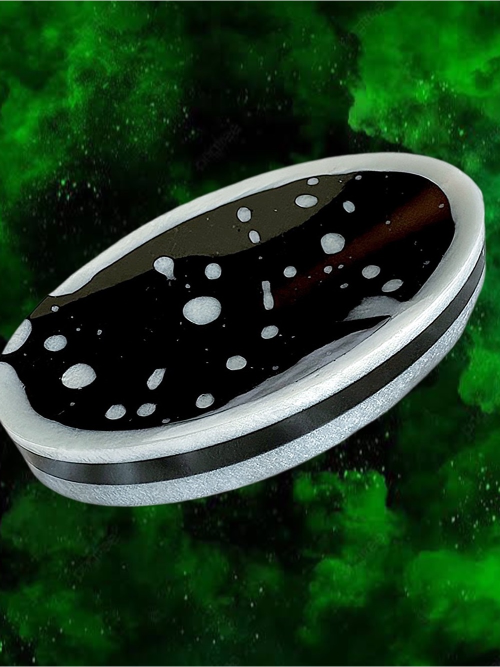 Handmade Resin Soap Dish - Black and White Splatter